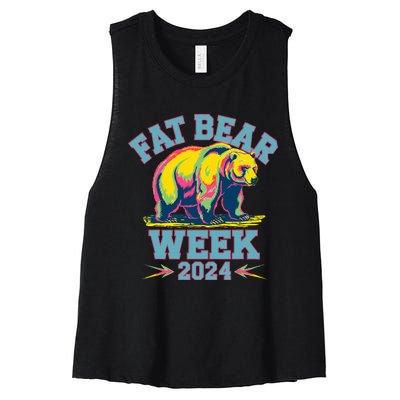 Fat Bear Week 2024 Grazer Animal Lover Alaska Katmai Nature Women's Racerback Cropped Tank