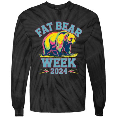 Fat Bear Week 2024 Grazer Animal Lover Alaska Katmai Nature Tie-Dye Long Sleeve Shirt