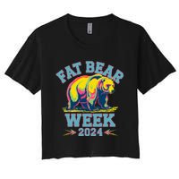 Fat Bear Week 2024 Grazer Animal Lover Alaska Katmai Nature Women's Crop Top Tee