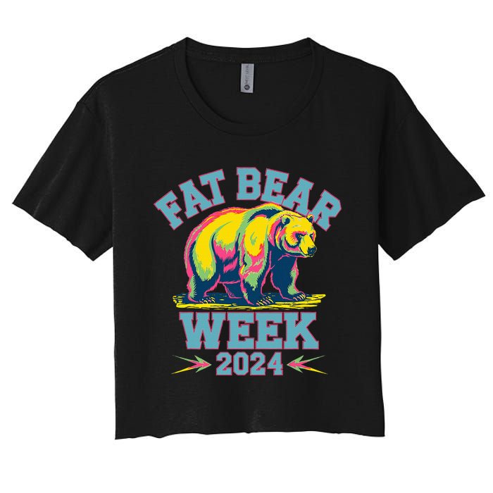 Fat Bear Week 2024 Grazer Animal Lover Alaska Katmai Nature Women's Crop Top Tee