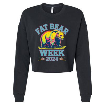 Fat Bear Week 2024 Grazer Animal Lover Alaska Katmai Nature Cropped Pullover Crew