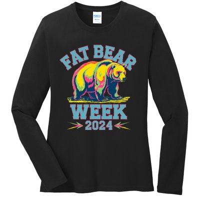 Fat Bear Week 2024 Grazer Animal Lover Alaska Katmai Nature Ladies Long Sleeve Shirt