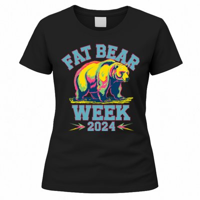 Fat Bear Week 2024 Grazer Animal Lover Alaska Katmai Nature Women's T-Shirt