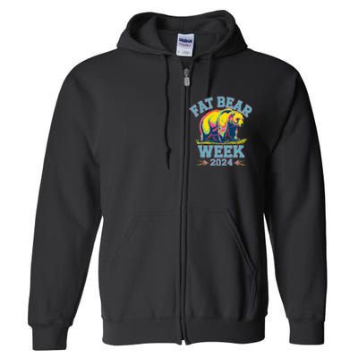 Fat Bear Week 2024 Grazer Animal Lover Alaska Katmai Nature Full Zip Hoodie