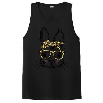 Funny Bunny Wearing Glasses Leopard Happy Easter Day Gift PosiCharge Competitor Tank