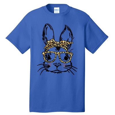 Funny Bunny Wearing Glasses Leopard Happy Easter Day Gift Tall T-Shirt