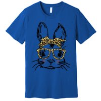 Funny Bunny Wearing Glasses Leopard Happy Easter Day Gift Premium T-Shirt