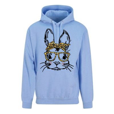 Funny Bunny Wearing Glasses Leopard Happy Easter Day Gift Unisex Surf Hoodie