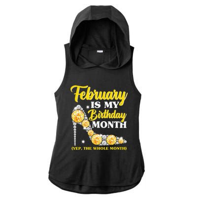 February Birthday Wo Yep The Whole Month Bling Ladies PosiCharge Tri-Blend Wicking Draft Hoodie Tank