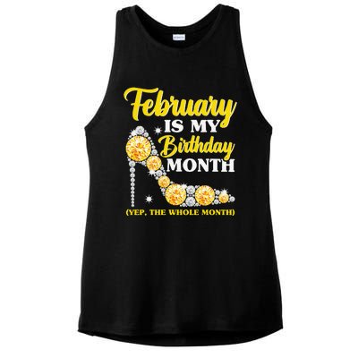 February Birthday Wo Yep The Whole Month Bling Ladies PosiCharge Tri-Blend Wicking Tank