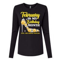 February Birthday Wo Yep The Whole Month Bling Womens Cotton Relaxed Long Sleeve T-Shirt