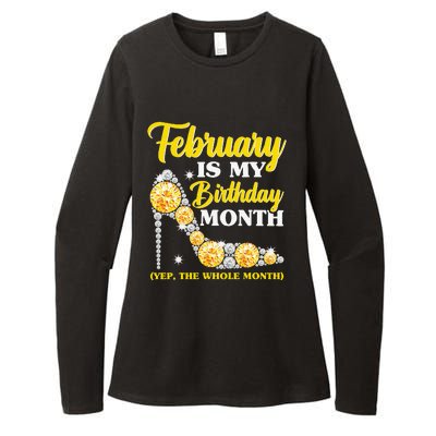 February Birthday Wo Yep The Whole Month Bling Womens CVC Long Sleeve Shirt