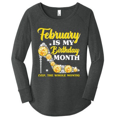 February Birthday Wo Yep The Whole Month Bling Women's Perfect Tri Tunic Long Sleeve Shirt