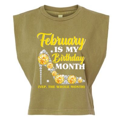 February Birthday Wo Yep The Whole Month Bling Garment-Dyed Women's Muscle Tee