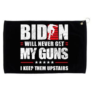 Funny Biden Will Never Get My Guns I Keep Them Upstairs Grommeted Golf Towel