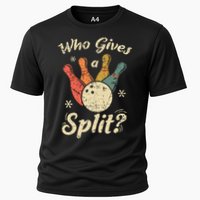 Funny Bowling Who Gives A Split Bowler Bowling Team Gift Cooling Performance Crew T-Shirt