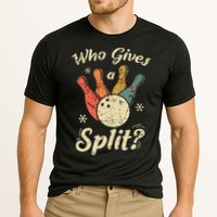 Funny Bowling Who Gives A Split Bowler Bowling Team Gift Cooling Performance Crew T-Shirt