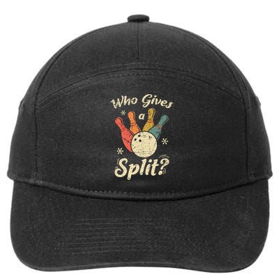 Funny Bowling Who Gives A Split Bowler Bowling Team Gift 7-Panel Snapback Hat