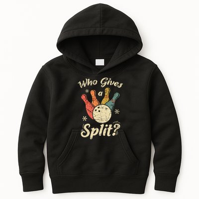 Funny Bowling Who Gives A Split Bowler Bowling Team Gift Kids Hoodie