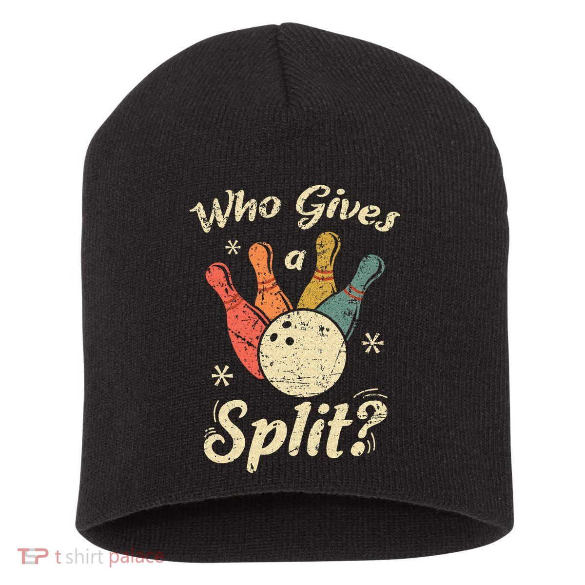 Funny Bowling Who Gives A Split Bowler Bowling Team Gift Short Acrylic Beanie