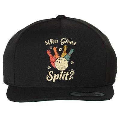 Funny Bowling Who Gives A Split Bowler Bowling Team Gift Wool Snapback Cap