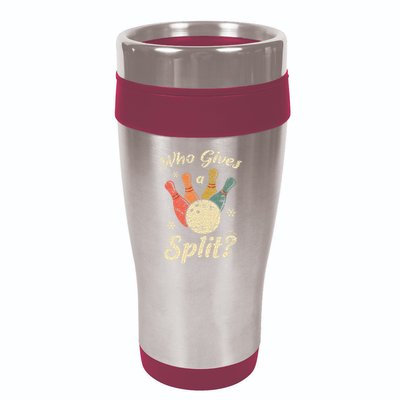 Funny Bowling Who Gives A Split Bowler Bowling Team Gift 16oz Travel Tumbler
