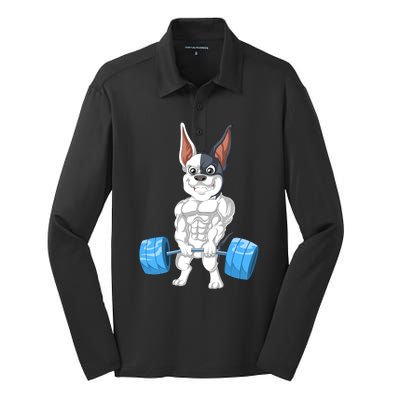 French Bulldog Weightlifting Silk Touch Performance Long Sleeve Polo