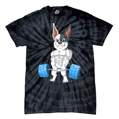 French Bulldog Weightlifting Tie-Dye T-Shirt