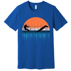 Funny Bigfoot Water Skiing With Loch Ness Monster Bigfoot Gift Premium T-Shirt