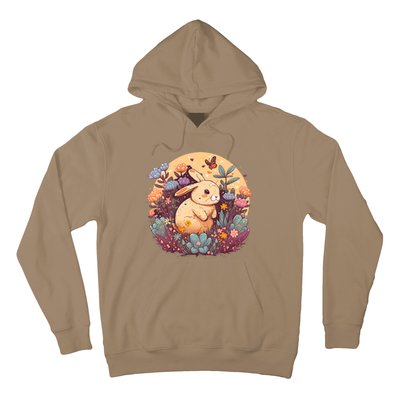 Funny Bunny With Flowers Hoodie