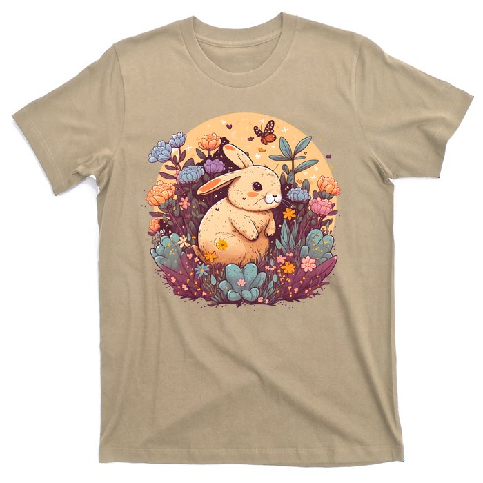 Funny Bunny With Flowers T-Shirt