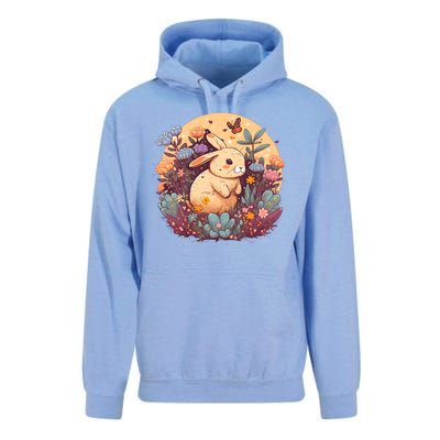 Funny Bunny With Flowers Unisex Surf Hoodie