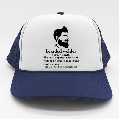 Funny Beard Welder Definition Meaning Trucker Hat