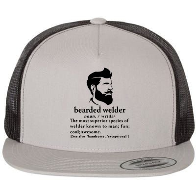 Funny Beard Welder Definition Meaning Flat Bill Trucker Hat