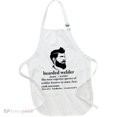 Funny Beard Welder Definition Meaning Full-Length Apron With Pockets