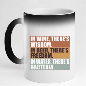 Funny Beer Wine Lover Drinker Water Bacteria 11oz Black Color Changing Mug