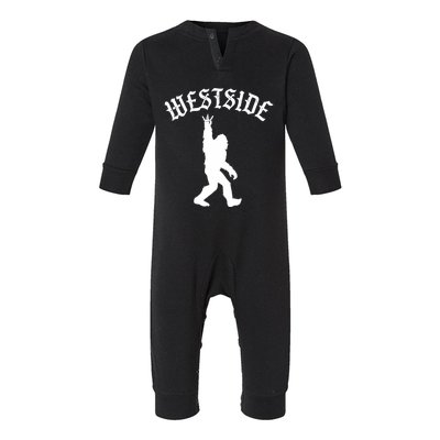 Funny Bigfoot Westside Hand Sign For California West Coast Infant Fleece One Piece