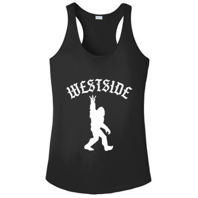 Funny Bigfoot Westside Hand Sign For California West Coast Ladies PosiCharge Competitor Racerback Tank