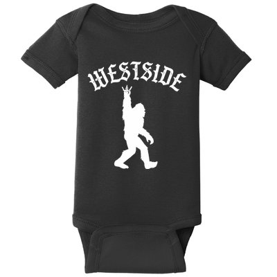 Funny Bigfoot Westside Hand Sign For California West Coast Baby Bodysuit