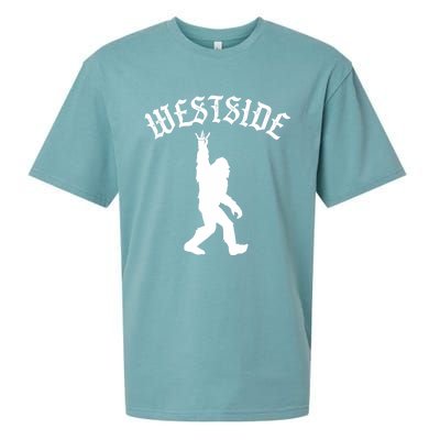 Funny Bigfoot Westside Hand Sign For California West Coast Sueded Cloud Jersey T-Shirt