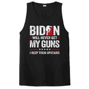 Funny Biden Will Never Get My Guns I Keep Them Upstairs PosiCharge Competitor Tank