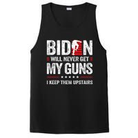 Funny Biden Will Never Get My Guns I Keep Them Upstairs PosiCharge Competitor Tank