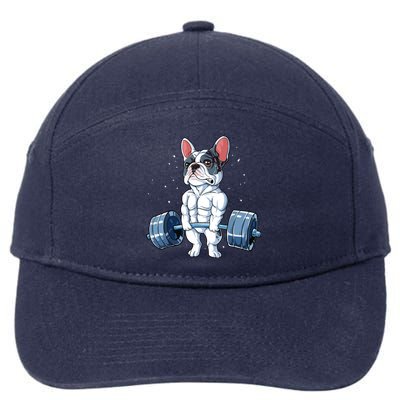 French Bulldog Weightlifting Funny Deadlift Men Fitness Gym 7-Panel Snapback Hat