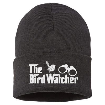 Funny Bird Watcher Gift Birdwatching For Birders Sustainable Knit Beanie