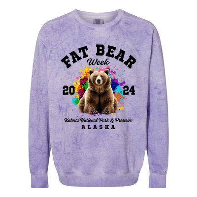 Fat Bear Week 2024 Katmai National Park And Preserve Alaska Colorblast Crewneck Sweatshirt