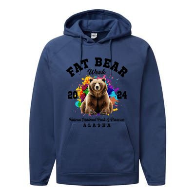 Fat Bear Week 2024 Katmai National Park And Preserve Alaska Performance Fleece Hoodie