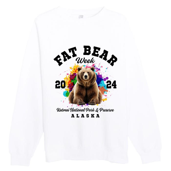 Fat Bear Week 2024 Katmai National Park And Preserve Alaska Premium Crewneck Sweatshirt