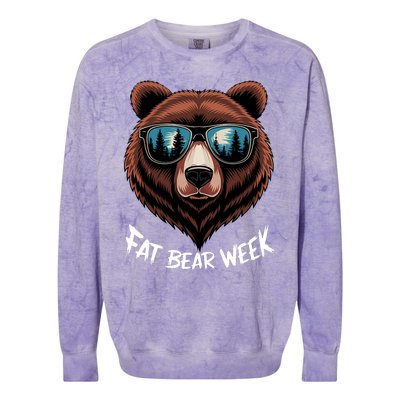 Fat Bear Week Retro Bear Sunglasses Nature Lovers Colorblast Crewneck Sweatshirt