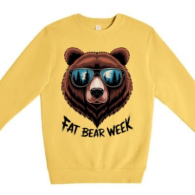 Fat Bear Week Retro Bear Sunglasses Nature Lovers Premium Crewneck Sweatshirt