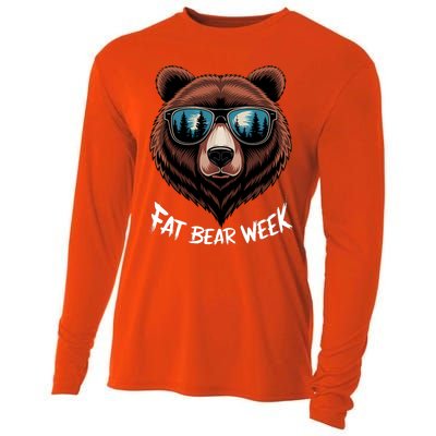 Fat Bear Week Retro Bear Sunglasses Nature Lovers Cooling Performance Long Sleeve Crew